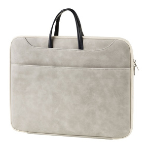 Сумка для ноутбука 15,6" Först Suede Style полиуретан серый мягкий подклад 2 отделения