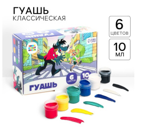 Акция Гуашь 6 цв по 10 мл «Ну, погоди!»