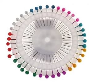 Иглы для закалывания ромашка 33мм 40шт цветные P-040 Gamma