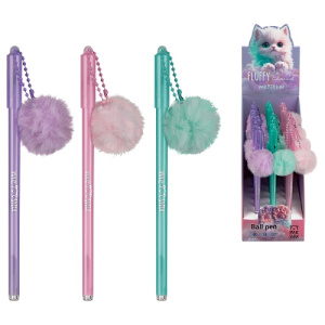 Ручка шариковая 0,7мм MESHU Fluffy синяя ассорти