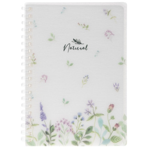 Записная книжка 80л B6 клетка NATURAL FLOWERS