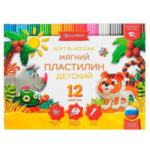 Пластилин 12цв Globus повышенной мягкости