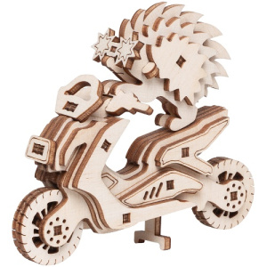 Конструктор деревянный ТРИ СОВЫ Мото-Еж 11х4,5х9см 37 деталей