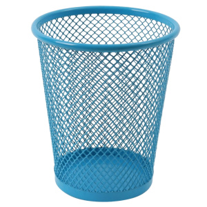 Стакан металлический для канцелярских принадлежностей голубой конус