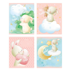 Тетрадь 12л линия BG Счастливый зайчик