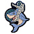 Алмазная мозаика магнит Астронавт на акуле 8х10,5см ФРЕЯ