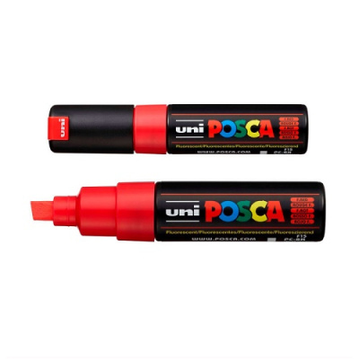 marker-posca-pc-8k-fluorescentno-krasnyj-do-80-mm-skoshennyj-nakonechnik