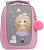 Рюкзак школьный (RAf-592-1/3 светло-серый - розовый)